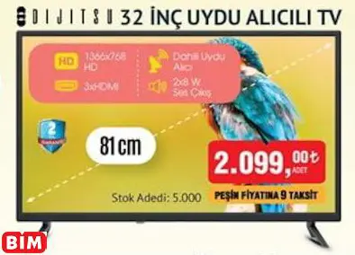 DİJİTSU 32 İNÇ UYDU ALICILI TV